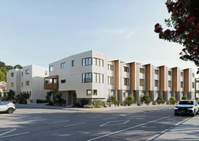 A street view of the St Giles Development in Kilbirnie